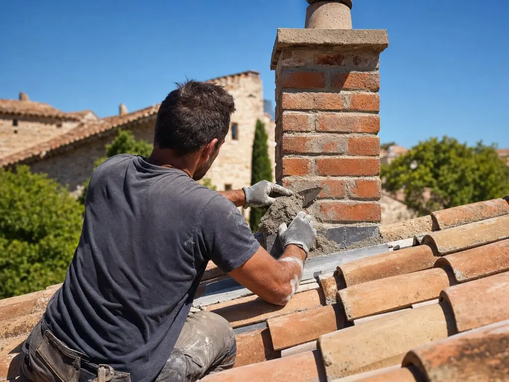 Petits travaux de maçonnerie de toiture et réparation de cheminée