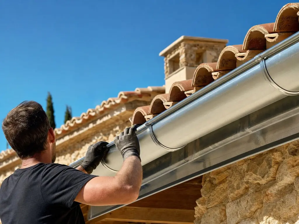 Travaux de zinguerie sur mesure et pose de gouttières en zinc, alu ou PVC